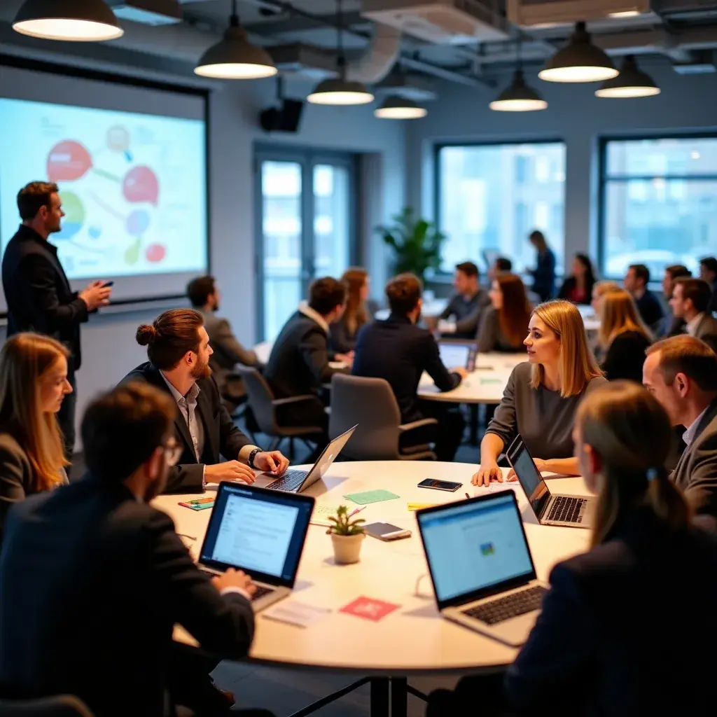 Ein Berater präsentiert strategische Pläne vor einem Kunden