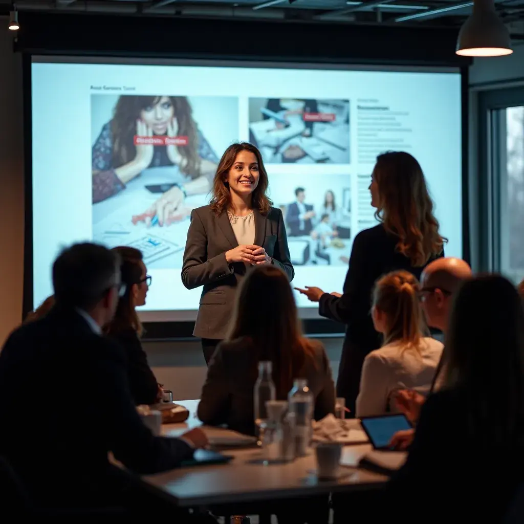 Ein Laptop mit einer Präsentation über organisatorische Effizienz